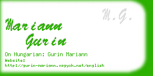 mariann gurin business card